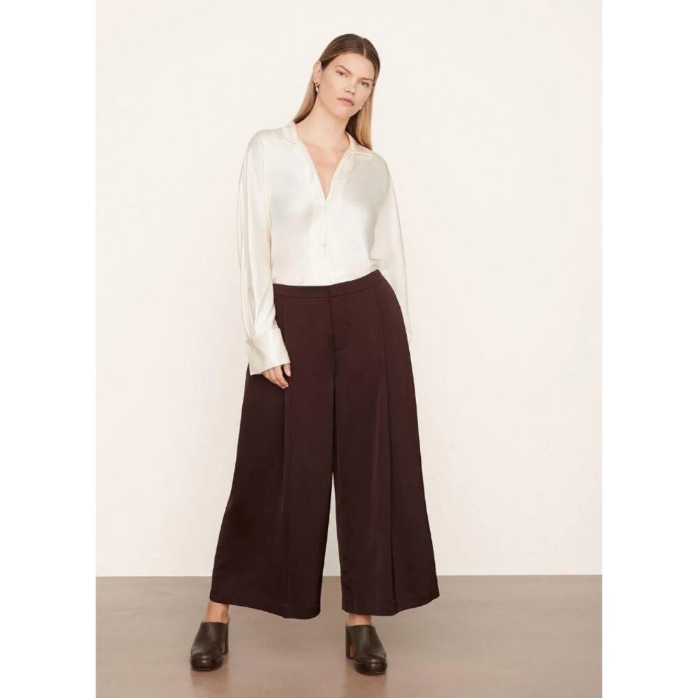 Vince Satin Pleat Front Wide Leg Pants, NWT, Plus Size 24